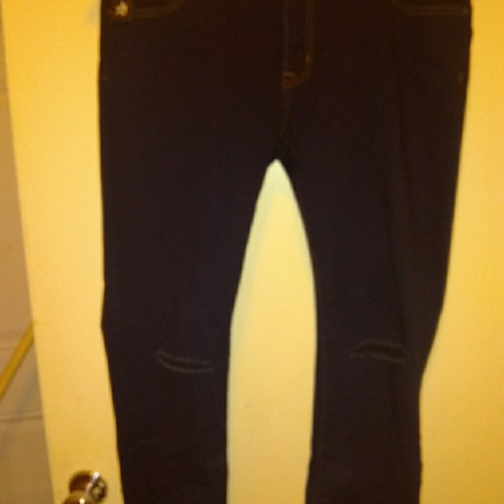 Plus size distressed jeans